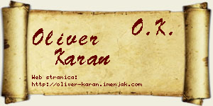 Oliver Karan vizit kartica